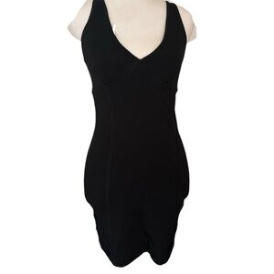 Vintage Bebe Black Womens Size Medium Bodycon Dress Retro